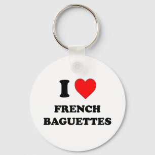 Llavero Me encantan las baguettes francesas (comida)