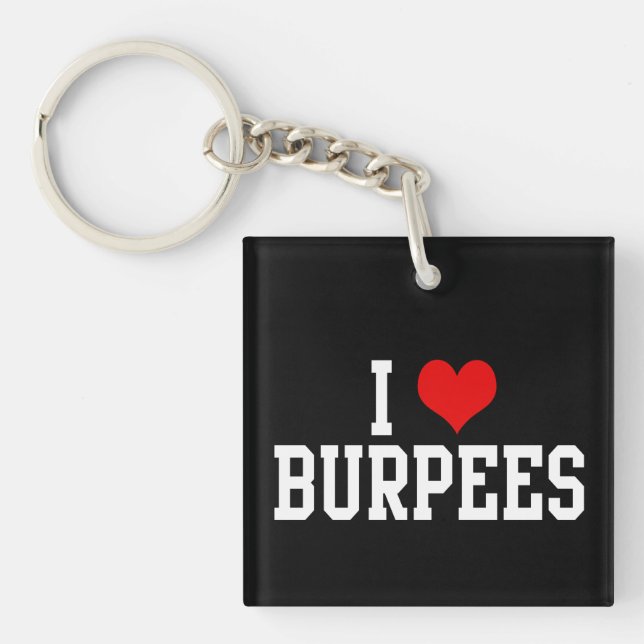Llavero Me encantan las Burpees, el fitness (Frente)