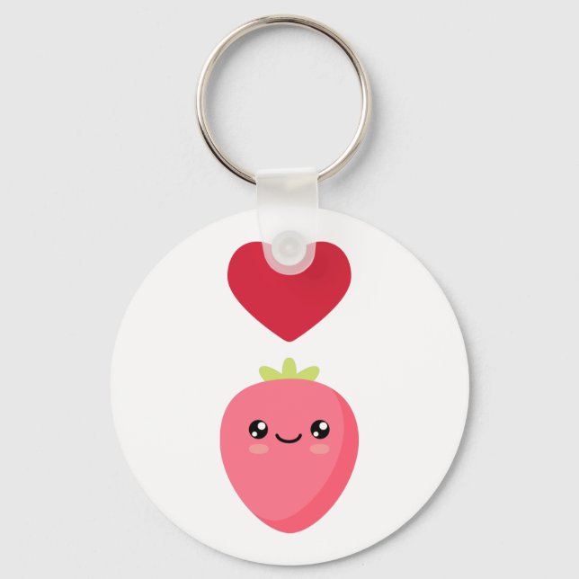 Llavero Me encantan las fresas (Anverso)