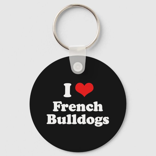 Llavero Me encantan los Bulldoges franceses (Anverso)