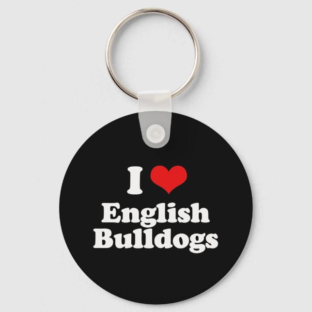 Llavero Me encantan los Bulldoges ingleses (Anverso)