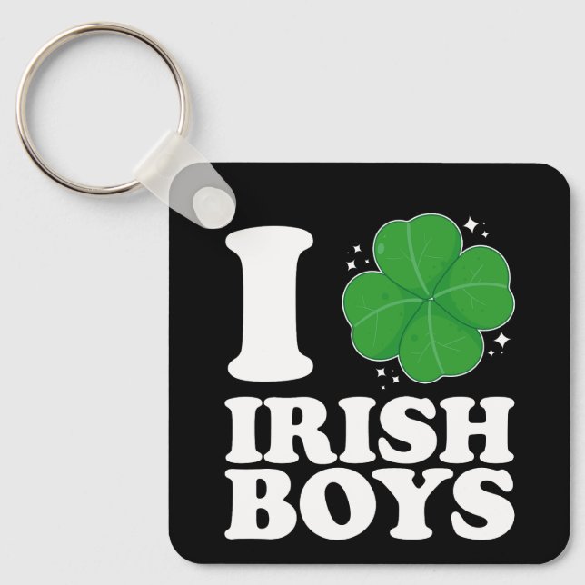 Llavero Me encantan los chicos irlandeses Shamrock Heart S (Anverso)