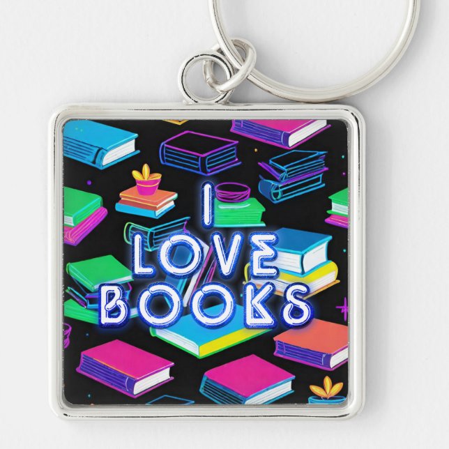 Llavero Me encantan los libros coloridos (Frente)