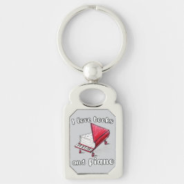 Llavero Me Encantan Los Libros Y El Piano, El Arte Auténti