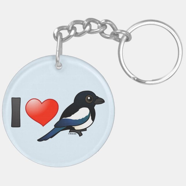 Llavero Me encantan los magpies (Atrás Derecha)