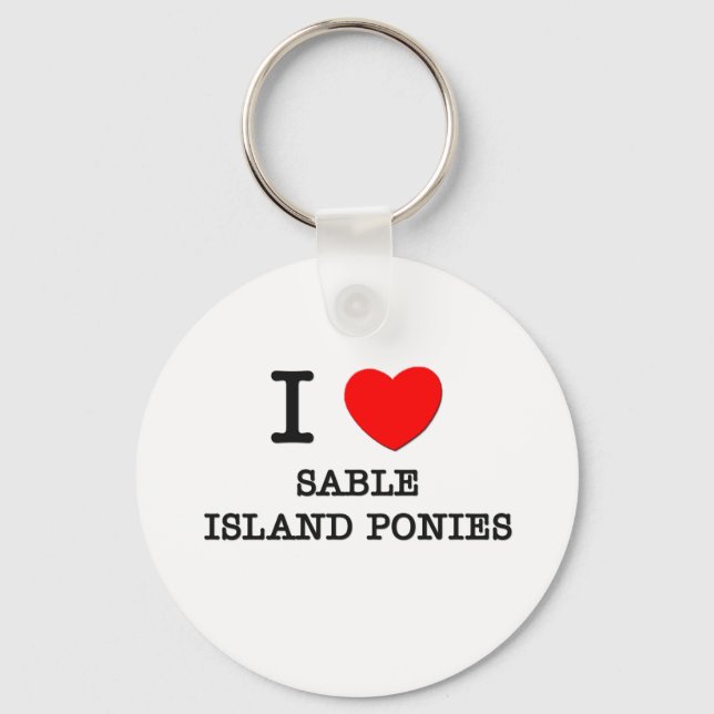 Llavero Me encantan los ponis de las islas Sables (caballo (Anverso)