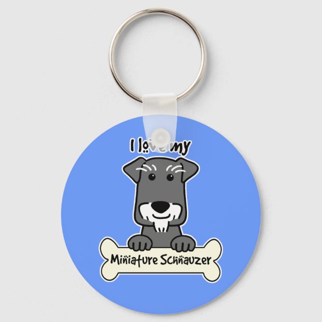 Llavero Me encantan los Schnauzers en miniatura (Anverso)