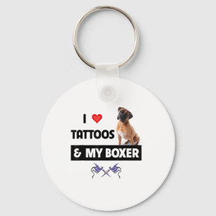 Llavero Me Encantan Los Tatuajes Y Mi Bulldog De Boxer Tat