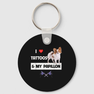 Llavero Me Encantan Los Tatuajes Y Mi Papillon Perro Mamá