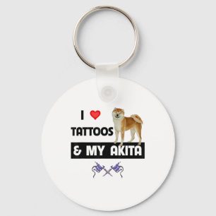 Llavero Me Encantan Los Tatuajes Y Mi Perro Akita Tattoooo