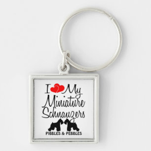 Llavero Me Encantan Mis Dos Schnauzers Miniatura