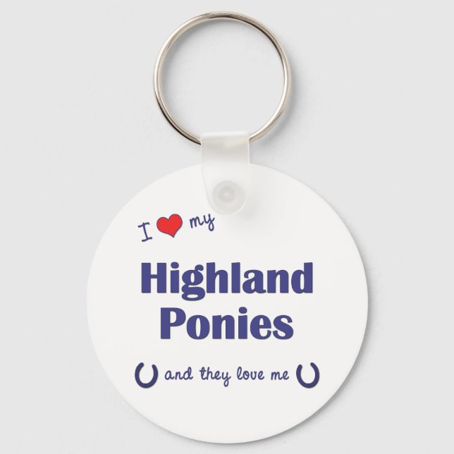 Llavero Me encantan mis ponies de Highland (múltiples poni (Anverso)