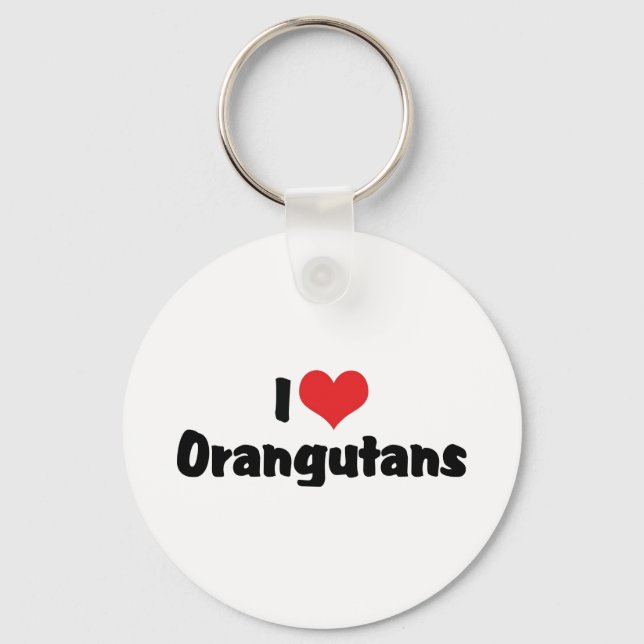Llavero Me Encantan Orangutanes del Corazón (Anverso)