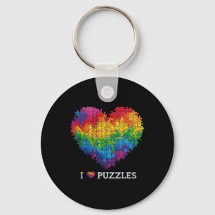 Llavero Me Encantan Rompecabezas Rompecabezas Corazón Arco