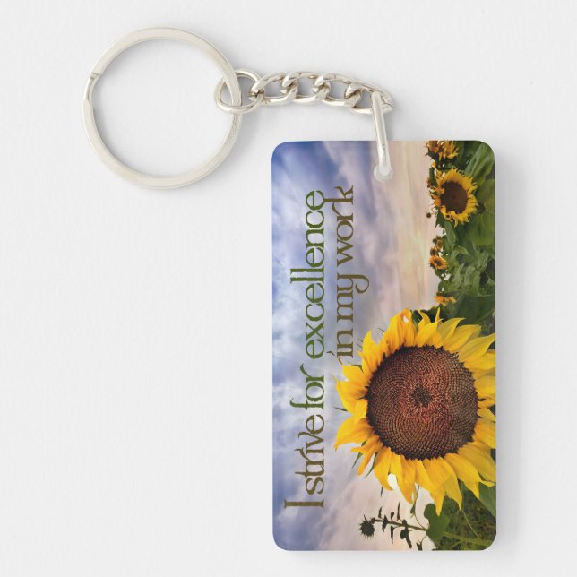 Llavero "Me esfuerzo por la excelencia" Motivación Afirmac (Frente)