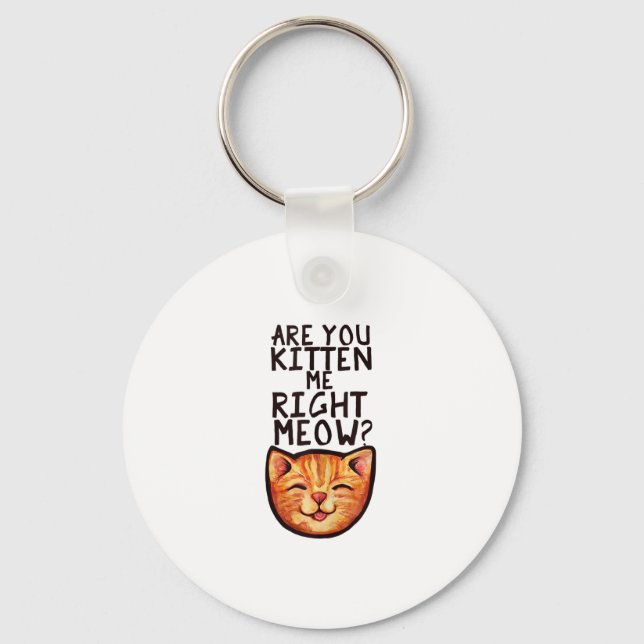 Llavero ¿Me estás comiendo bien Meow Caturday Art divertid (Anverso)