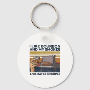 Llavero Me Gusta Bourbon Mi Fumador 3 Personas Funny Bbq _