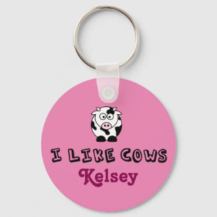 Llavero Me Gusta El Rosa Personalizado De Las Vacas
