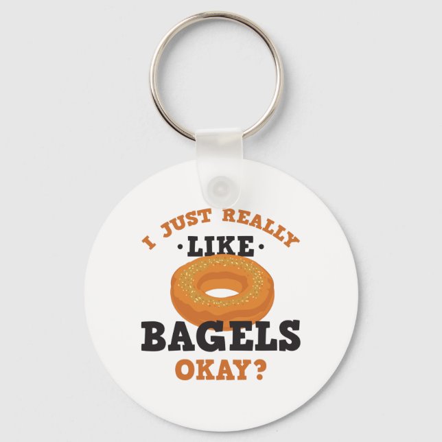 Llavero Me Gusta Mucho Bagels Cita Graciosa Keychain (Anverso)