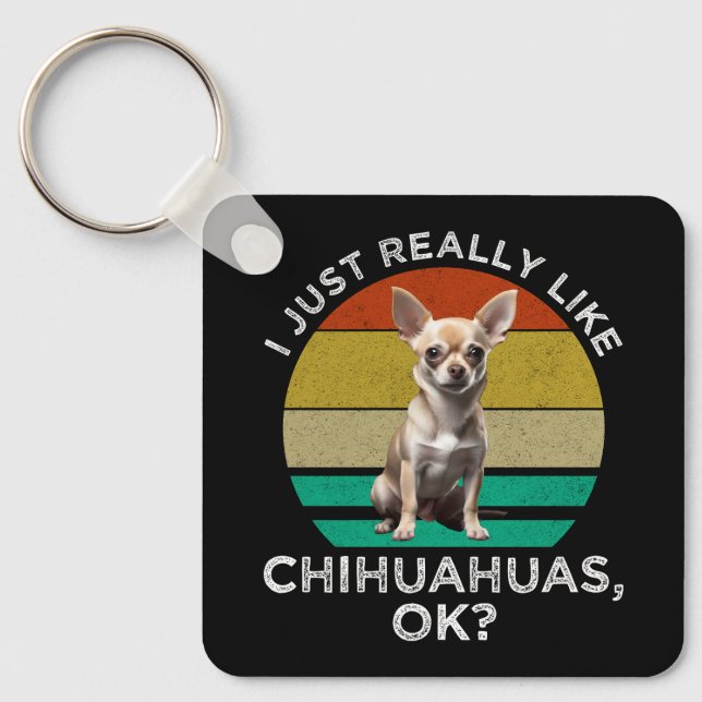 Llavero Me Gusta Realmente Chihuahuas, ¿Vale? (Anverso)