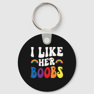 Llavero Me Gusta Su Pecho Parejas Lesbianas Lgbtq Divertid