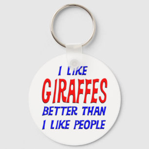 Llavero Me Gustan Las jirafas Mejor Que A La Gente Keychai