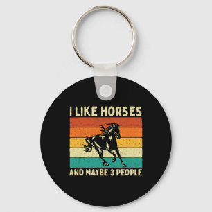 Llavero Me Gustan Los Caballos Y Tal Vez 3 Personas - Ridi