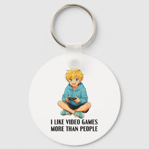 Llavero Me gustan los videojuegos más que la gente diverti