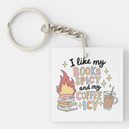 Llavero Me gustan mis libros picantes y mi café helado