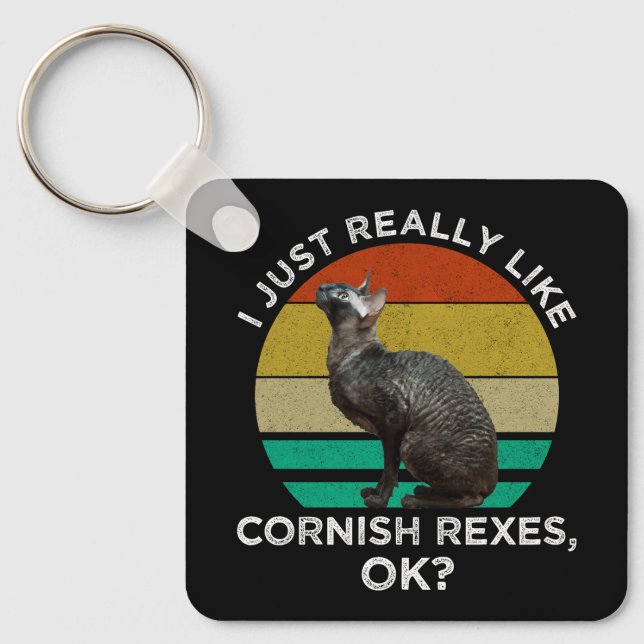 Llavero Me gustan mucho los Cornish Rex, ¡vale? (Anverso)
