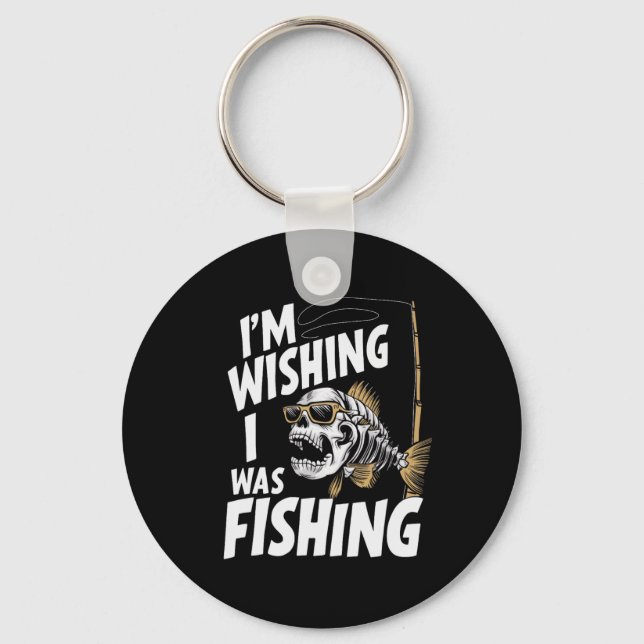 Llavero Me gustaría estar pescando (Anverso)
