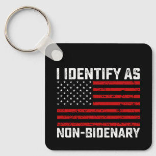 Llavero Me identifico como no bidenario divertido Biden Tr