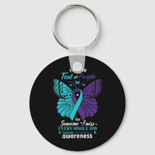 Llavero Me Llevo Verde Teal Y Morado Conciencia De Suicidi