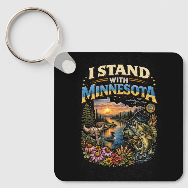 Llavero Me mantengo con Minnesota (Anverso)