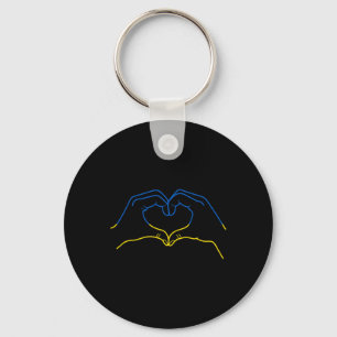 Llavero Me Mantengo Con Ucrania Corazón Mano En Colores De