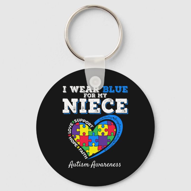 Llavero Me Pongo Azul Por Mi Niña Tía Tío Autism Awarene (Anverso)
