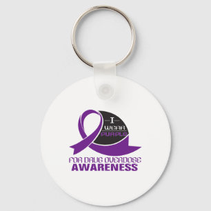 Llavero Me pongo morado por la conciencia de sobredosis de