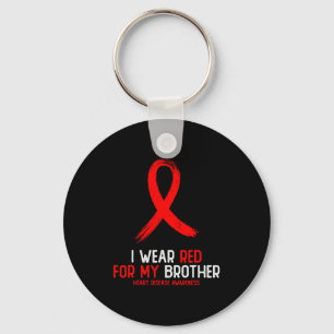 Llavero Me pongo rojo por la conciencia de la enfermedad c