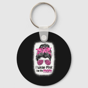 Llavero Me pongo rosa por mi mamá Moño Desordenado Cáncer 