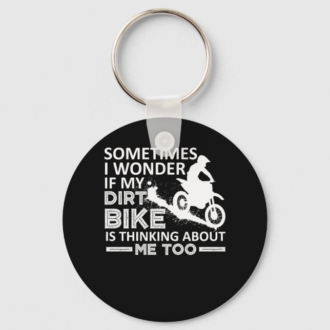 Llavero Me Pregunto si mi bicicleta sucia está pensando en (Anverso)