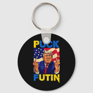 Llavero Me quedo con Ucrania Meme Trump Puck Futin Vintage