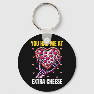 Llavero Me Tenías En Queso Extra Pizza Rosa De San Valentí