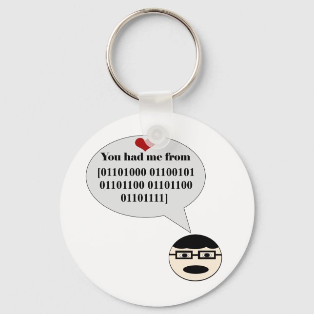 Llavero Me Tuviste De Hola Binary Keychain (Anverso)