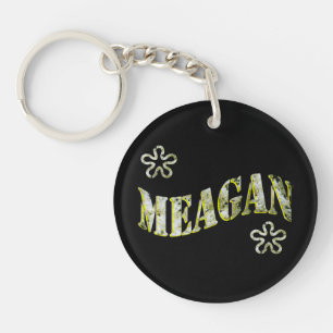 Llavero Meagan, Logo De Nombre De Damas,
