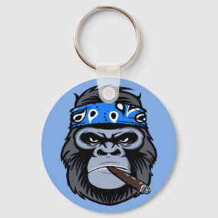 Llavero Mean Biker gorila ape fumando arte animal