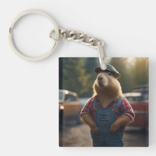 Llavero "Mecánica de Capibara: Grasa, engranajes y buenos 