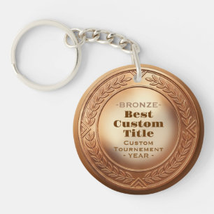 Llavero Medalla de Bronce Realista 3D Personalizable y Edi