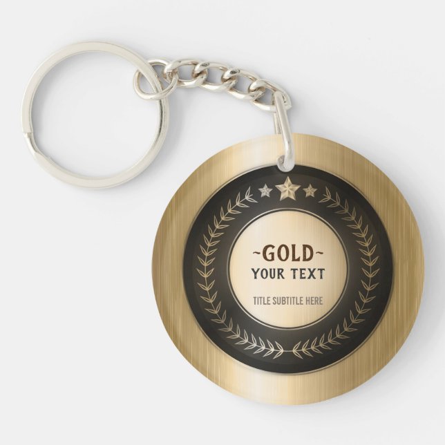 Llavero MEDALLA DE ORO #1 Campeón IMPRESIÓN PERSONALIZADA  (Frente)