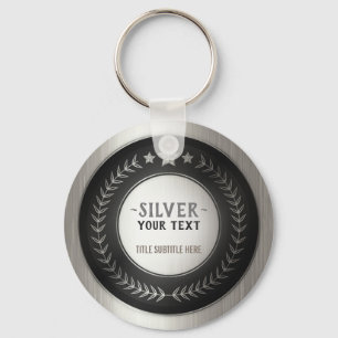 Llavero MEDALLA DE PLATA Campeón IMPRESIÓN PERSONALIZADA e