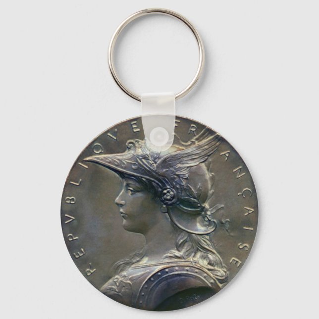 Llavero Medallero francés de Art Nouveau (Anverso)